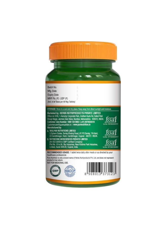 Pure Nutrition Magnesium Glycinate With Zinc Tablets 60's